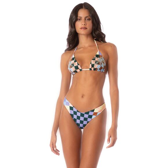 Maaji Chess Balmy Sliding Triangle Bikini Top NWT VARIOUS SIZES - Picture 1 of 5